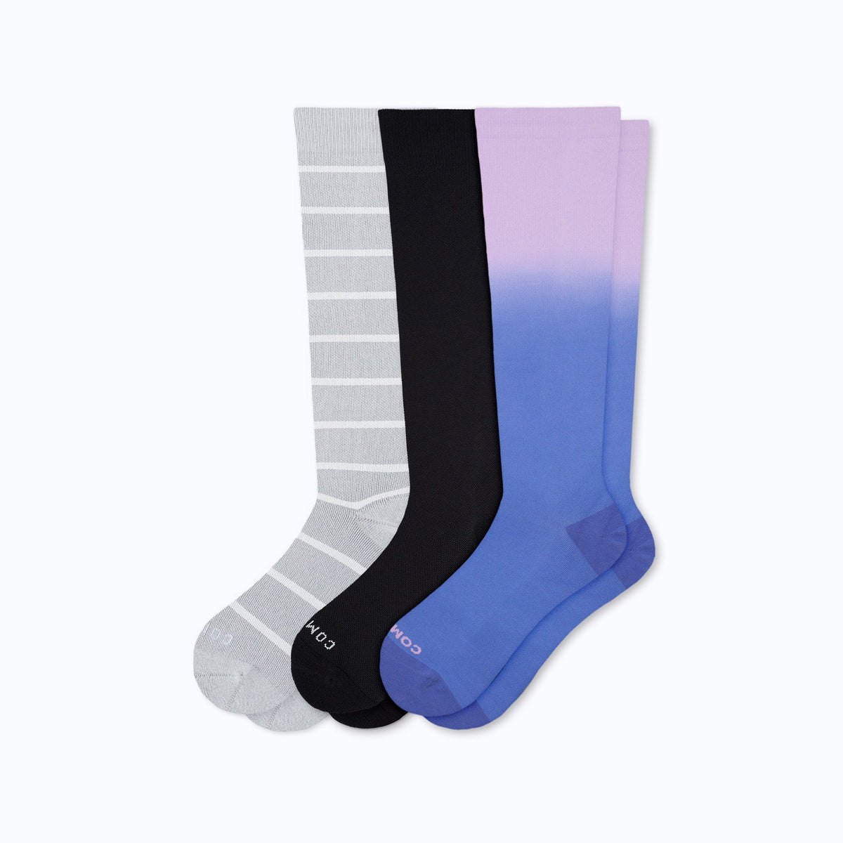 Knee-High Compression Socks - 3 Pack Mix (20-30 mmHg)