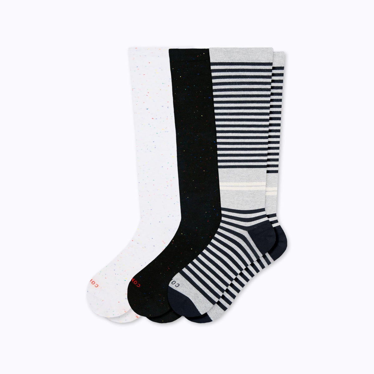 Knee-High Compression Socks - 3 Pack Mix (20-30 mmHg)