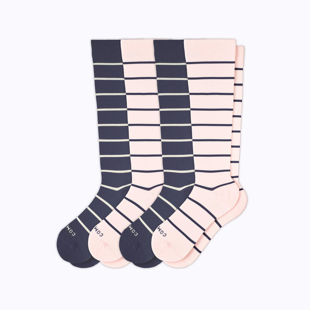 Knee-High Compression Socks - 4 Pack Stripes