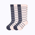 Knee-High Compression Socks - 4 Pack Stripes