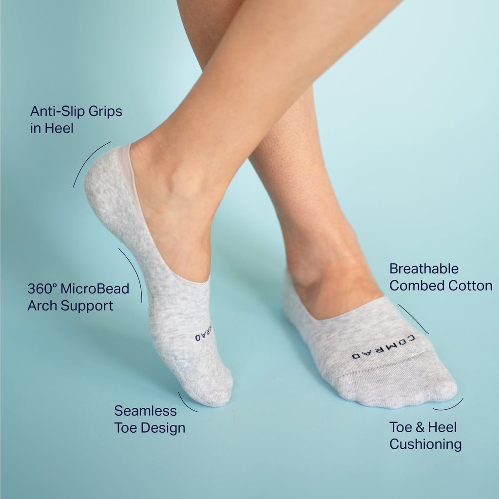 Combed Cotton No Show Socks - 9 Pack