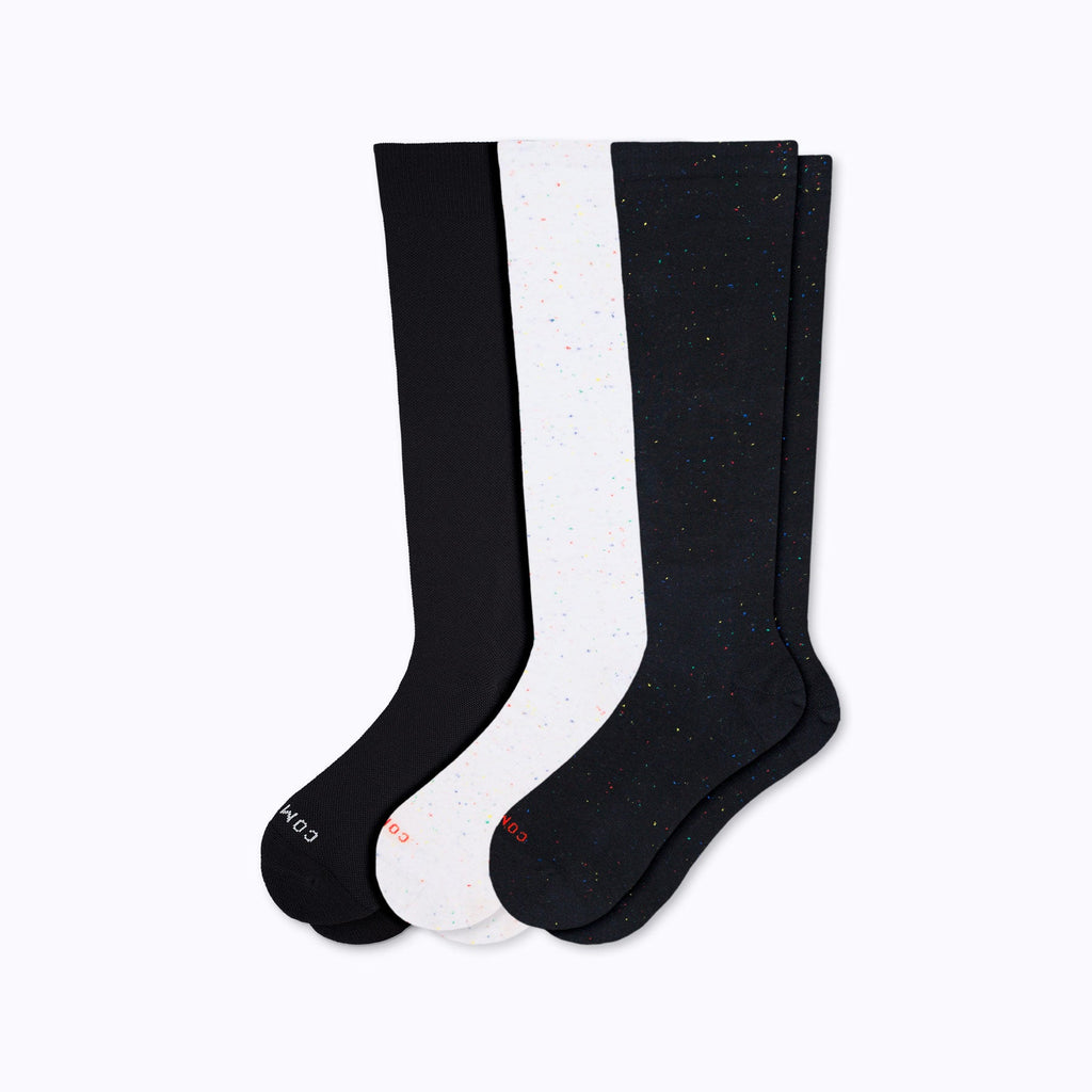 Knee-High Compression Socks - 3 Pack Mix (20-30 mmHg)
