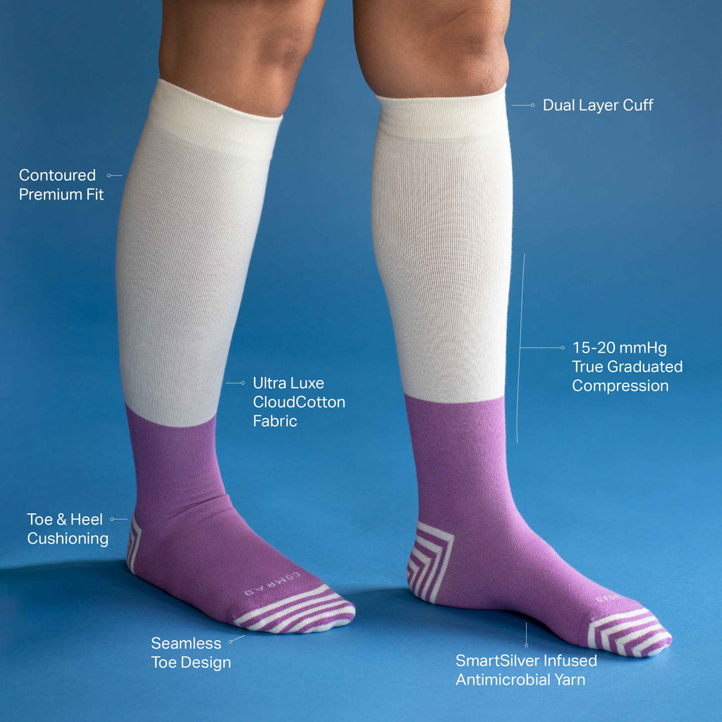 CloudCotton Compression Socks - 4 Pack
