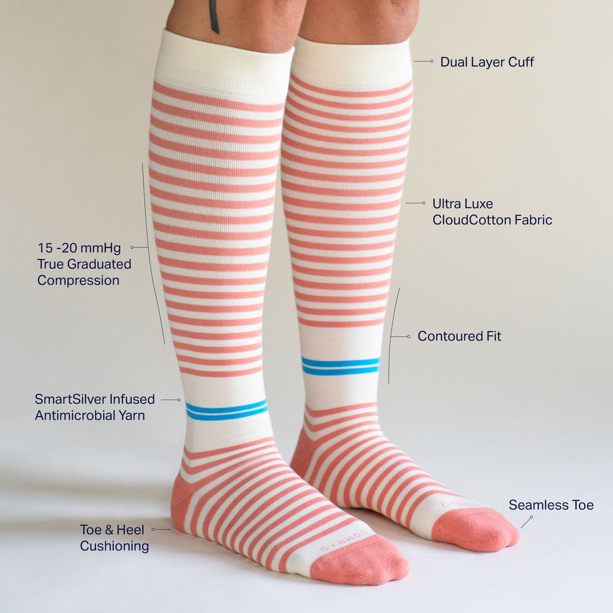 CloudCotton Compression Socks - 4 Pack