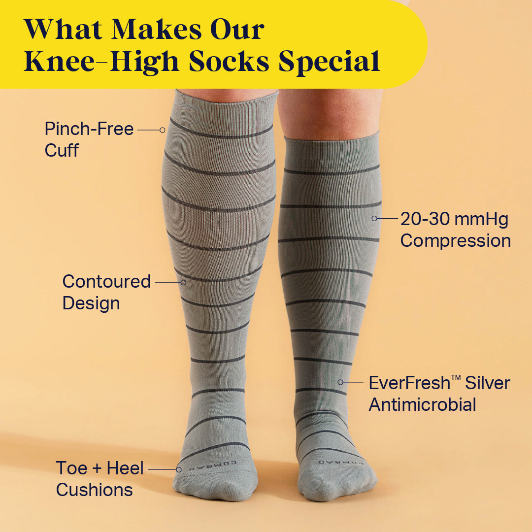 Knee-High Compression Socks - 3 Pack Mix (20-30 mmHg)
