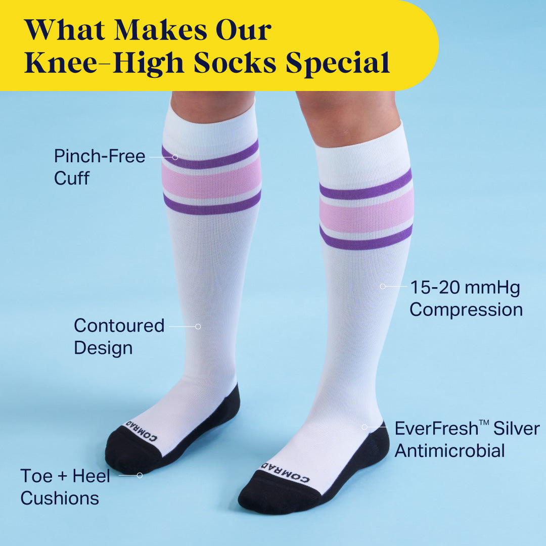 Knee-High Compression Socks Varsity - 4 Pack