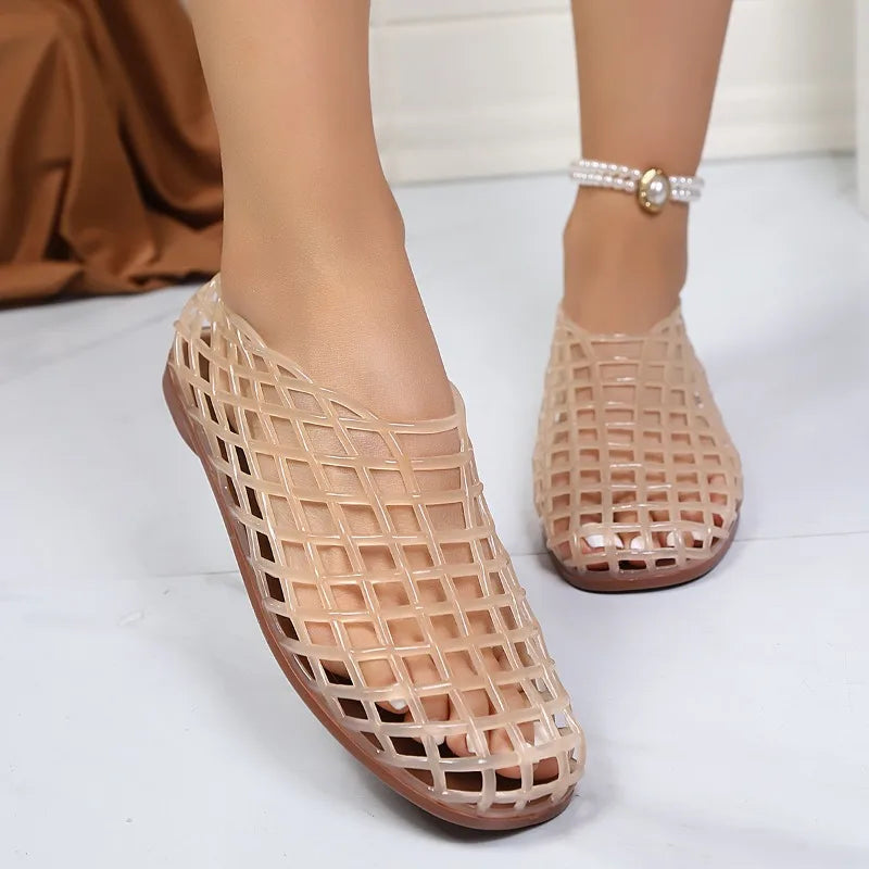 Aurea Crystal Mesh Sandals