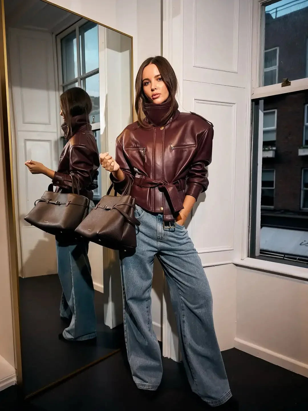 Women's Solid Burgundy Jacket
