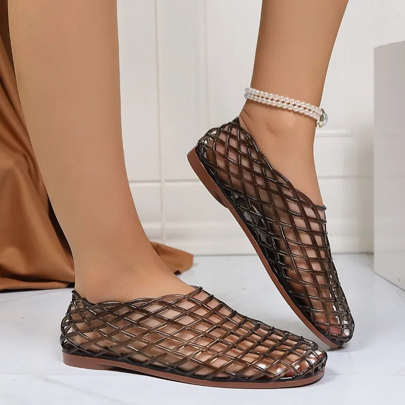 Aurea Crystal Mesh Sandals