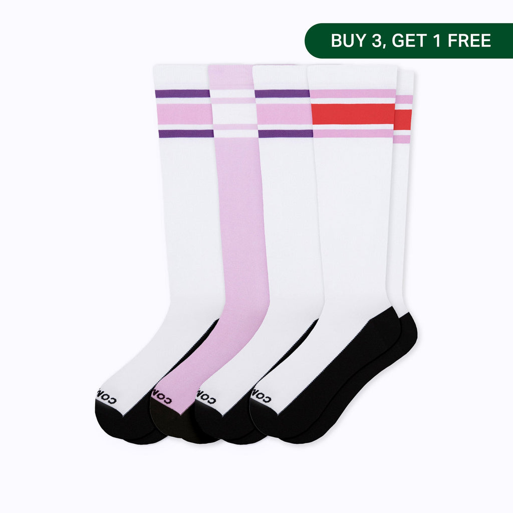 Knee-High Compression Socks Varsity - 4 Pack