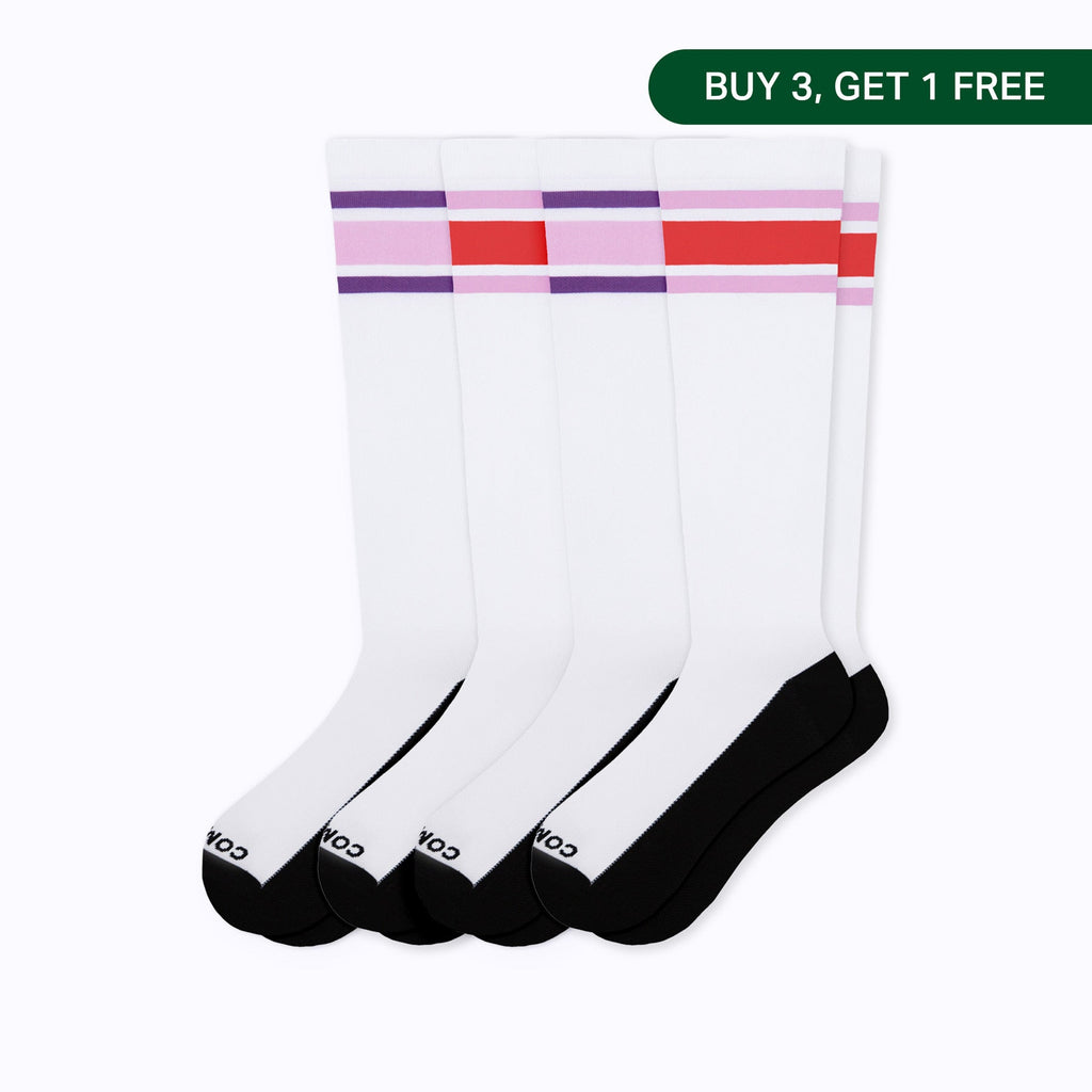 Knee-High Compression Socks Varsity - 4 Pack