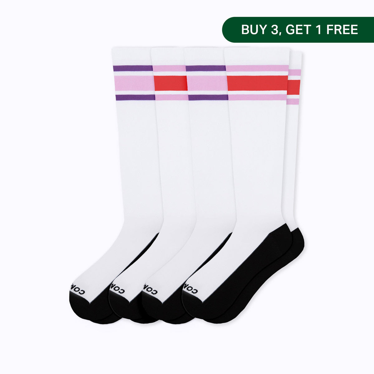Knee-High Compression Socks Varsity - 4 Pack