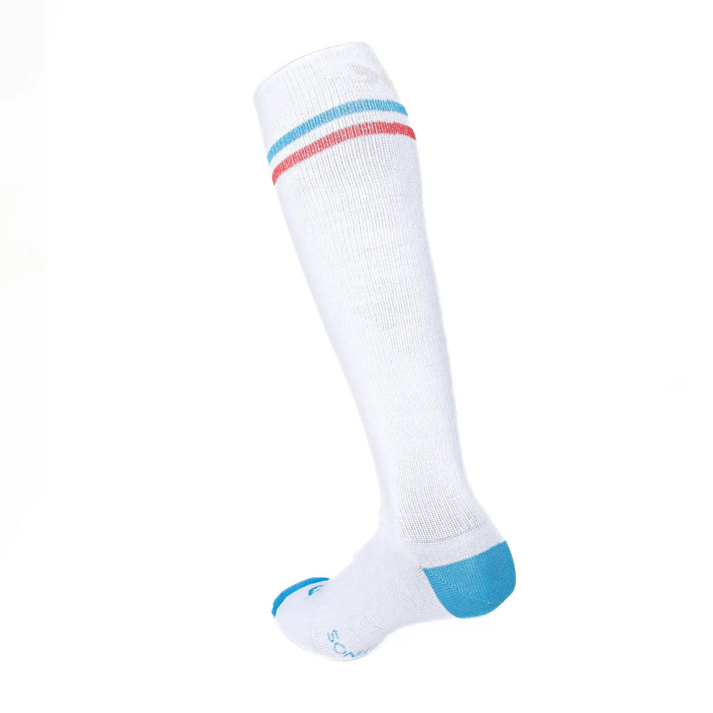 Vintage Tennis blanco rayas azul y rojo Talla M
